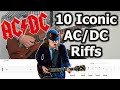 10 Iconic AC/DC Riffs | Guitar Tutorial | Cover | Tabs