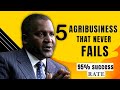 Agribusinesses that never fail5 businesses with amazingly low failure rates backed by testimonies