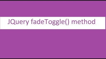 Simple example for --- fadeToggle() method with jQuery
