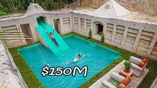5 Years Of Primitive Building Underground | Building underground HOUSE &amp; Private POOL In Deep Jungle