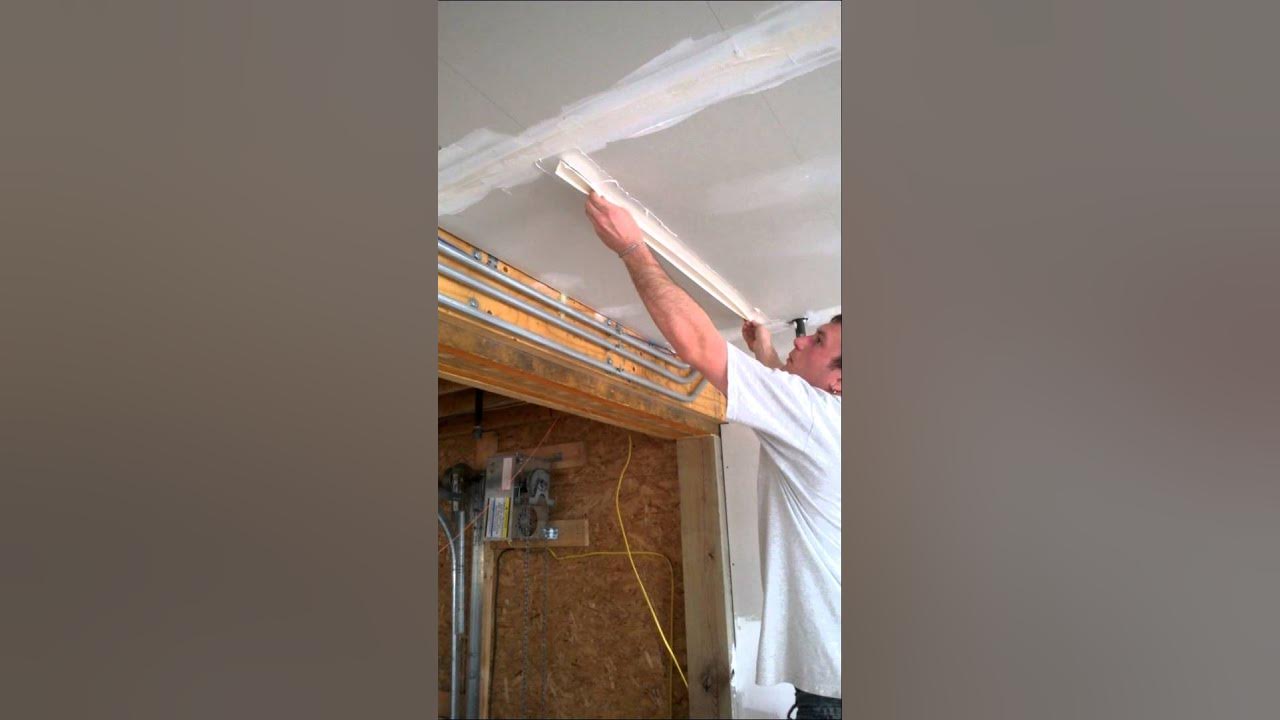 How to Mud and Tape Drywall Ceilings Step 1 Applying Taping YouTube