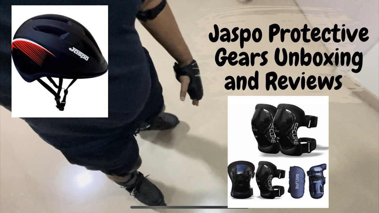 Jaspo In-line Skate / Roller / Bicycle Protective Gears Review and Unboxing Helmet and Knee Gears