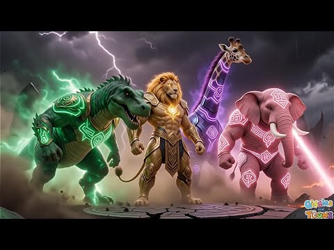 ABC Prehistoric Safari Animals Sounds Song | Fantasy Superhero animals for kids | Giggles and Toons