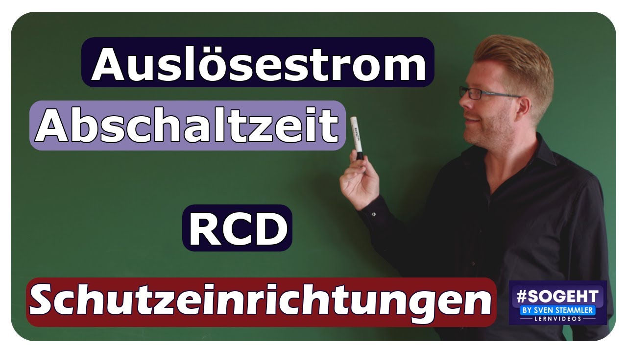 Vorschaubild zum Lernvideo "Auslösestrom und Abschaltzeit RCD - Fehlerstrom-Schutzeinrichtung - einfach und anschaulich erklärt"
