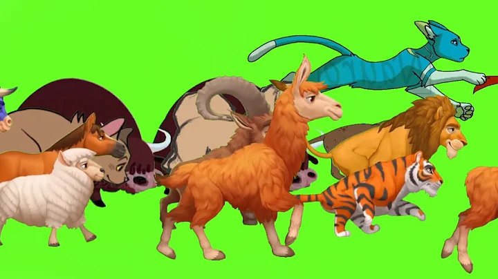 Jungle animals stampede green screen animation video l No copyright