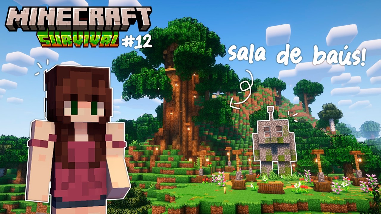 Árvore GIGANTE + Sala de Baús com GOLENS DE COBRE! (Sem Redstone) - Minecraft Survival