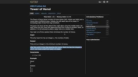 CSES Problem Set: Tower of Hanoi | CP Fundamentals
