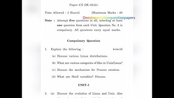 Linux and shell programming MCA FINIAL YR @2020 kuk