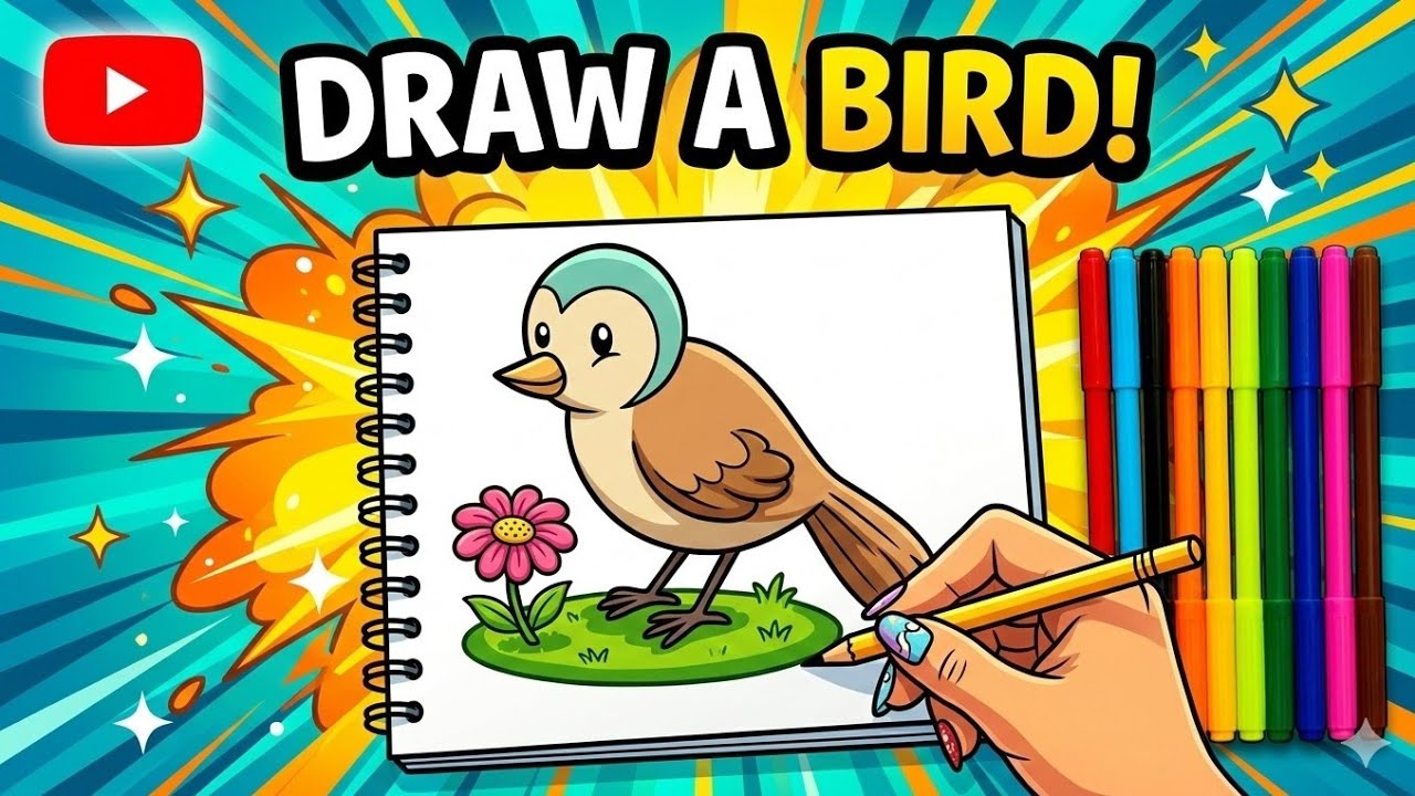 How To Draw A Bird Step By Step 🐦 | Easy Bird Drawing For Beginners ...