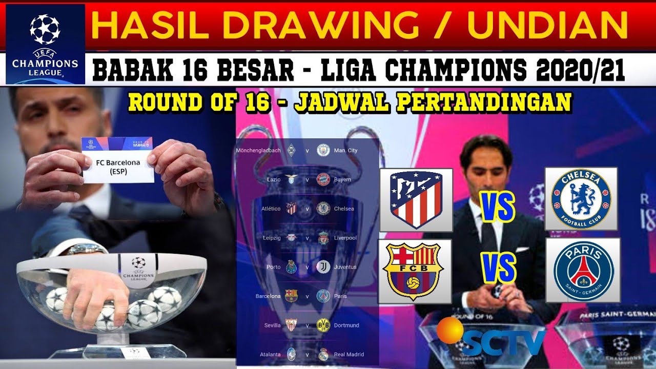 HASIL DRAWING 16 BESAR LIGA CHAMPIONS 2020/21 - ROUND OF 16 DRAW - YouTube