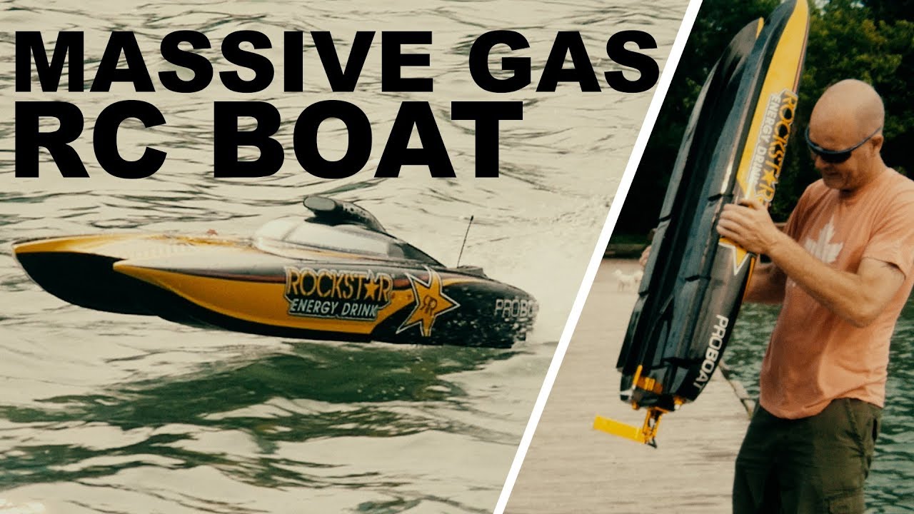 Massive RC Boat hitting the pond YouTube