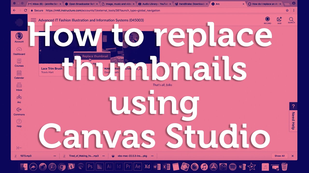 How to replace thumbnails using Canvas Studio (previously named Arc