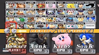 Super Smash Bros Brawl defeating all level 9 cpus