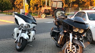 Harley Electra 2006 Wraca Do Domu W Zimny Jesienny Dzień