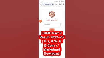 LNMU Part 3 Result 2022-25✅ LNMU Part 3 Result 2025 Kaise Dekhe?How To Check LNMU Part 3 Result 2025