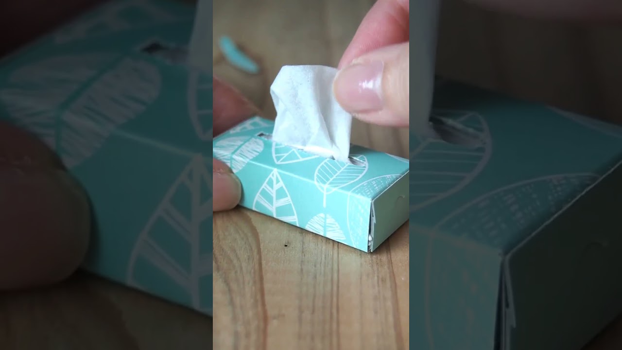 ティッシュの空き箱をミニチュアサイズにリメイク！小さいティッシュを