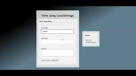 JavaScript Form using Local storage