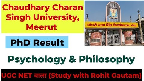 CCSU, MEERUT II PHD RESULT DECLARED II Psychology & Philosophy II CHAUDHARY CHARAN SINGH UNIVERSITY