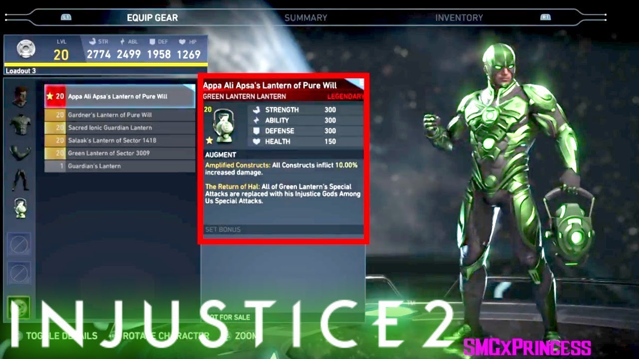 Injustice 2 Green Lantern Legendary Gear