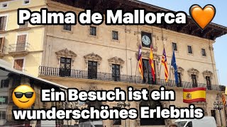 Palma de Mallorca 🧡 City tour to the town hall 🇪🇸 brilliant alleys & shops 😍 Placa Espania 😎 36° ...