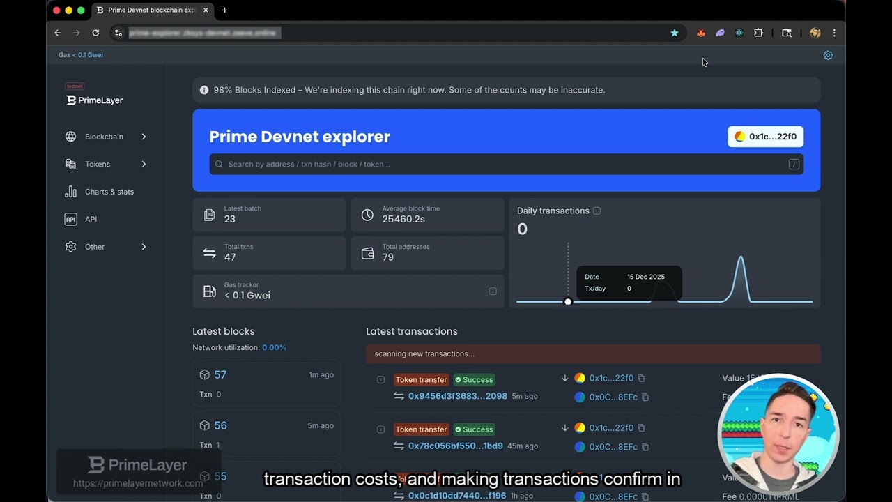 PrimeLayer Lumen Testnet - Transaction Demo