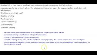 Celebrity Math 14 HW 1.3.18 Stratified, Random, Convenience, Cluster or Systematic Sampling? Profile