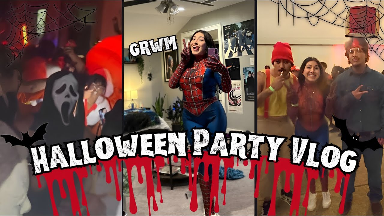 GRWM HALLOWEEN PARTY VLOG - YouTube
