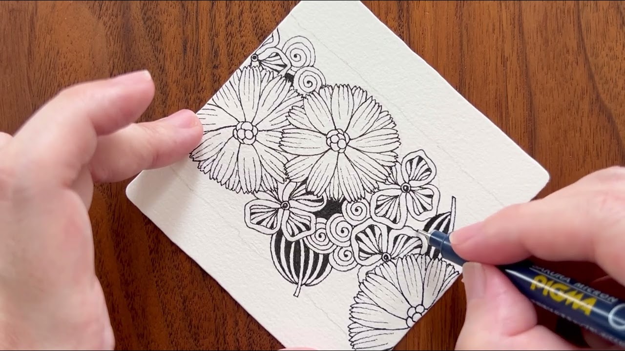 Zentangle】09 トラディショナルゼンタングル - YouTube