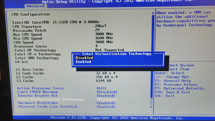 How to enable Intel Virtualization Technology from BIOS.