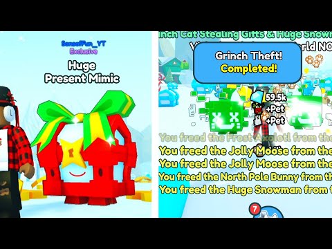 🥳HOW TO COMPLETE GRINCH THEFT EVENT and GOT HUGE PRESENT MIMIC in Pet Simulator X (New Update)