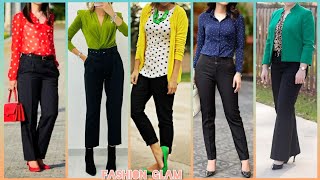 New Casual Wear Black Pants With Top Work Outfits Ideas For Women&#39;s 2024