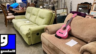 GOODWILL FURNITURE SOFAS ARMCHAIRS TABLES DECOR KITCHENWARE SHOP WITH ME SHOPPING STORE WALK THROUGH