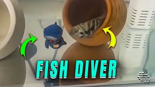 Playful Fish Has Fun With Diver's Toy Figure