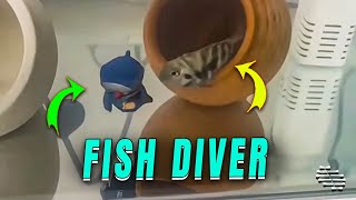 Playful Fish Has Fun with Diver's Toy Figure