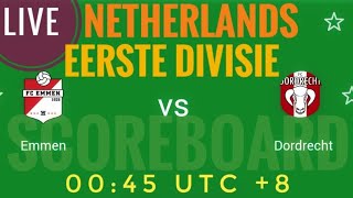 Emmen VS Dordrecht Netherlands Eerste Divisie 2024 LIVE SCORE