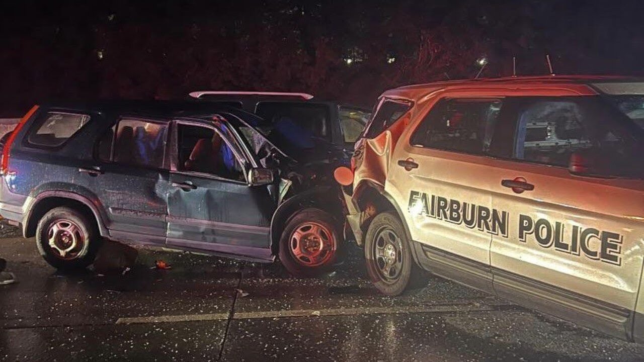 Fairburn officer hit while responding to crash on I85 South YouTube