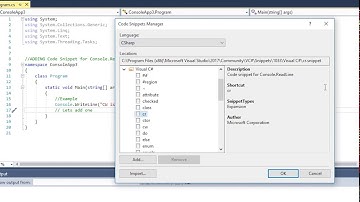 Visual Studio - Create custom Code Snippet for Console.RealLine C#