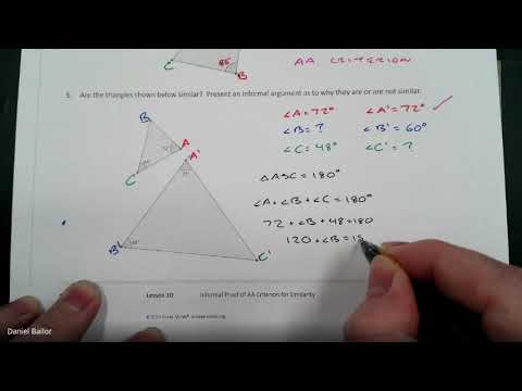 8th Grade Eureka Math Module 3: Lesson 10 - AA Criterion - YouTube
