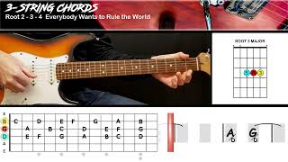Everybody Wants To Rule The World - Tears For Fears | GUITAR LESSON | 3 String Chords
