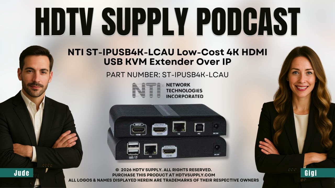 NTI ST-IPUSB4K-LCAU Low-Cost 4K HDMI USB KVM Extender Over IP