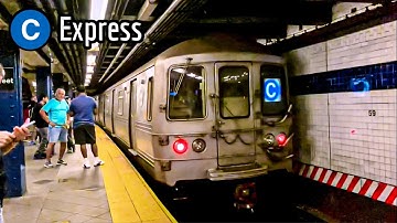 New York City Subway: 168th Street-bound R46 (C) EXPRESS Train @ 59th Street-Columbus Circle