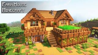 Minecraft: How to build a Survival Farm House | Tutorial