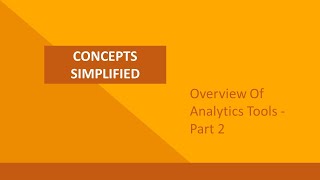 Overview of Analytics tools - Part 2