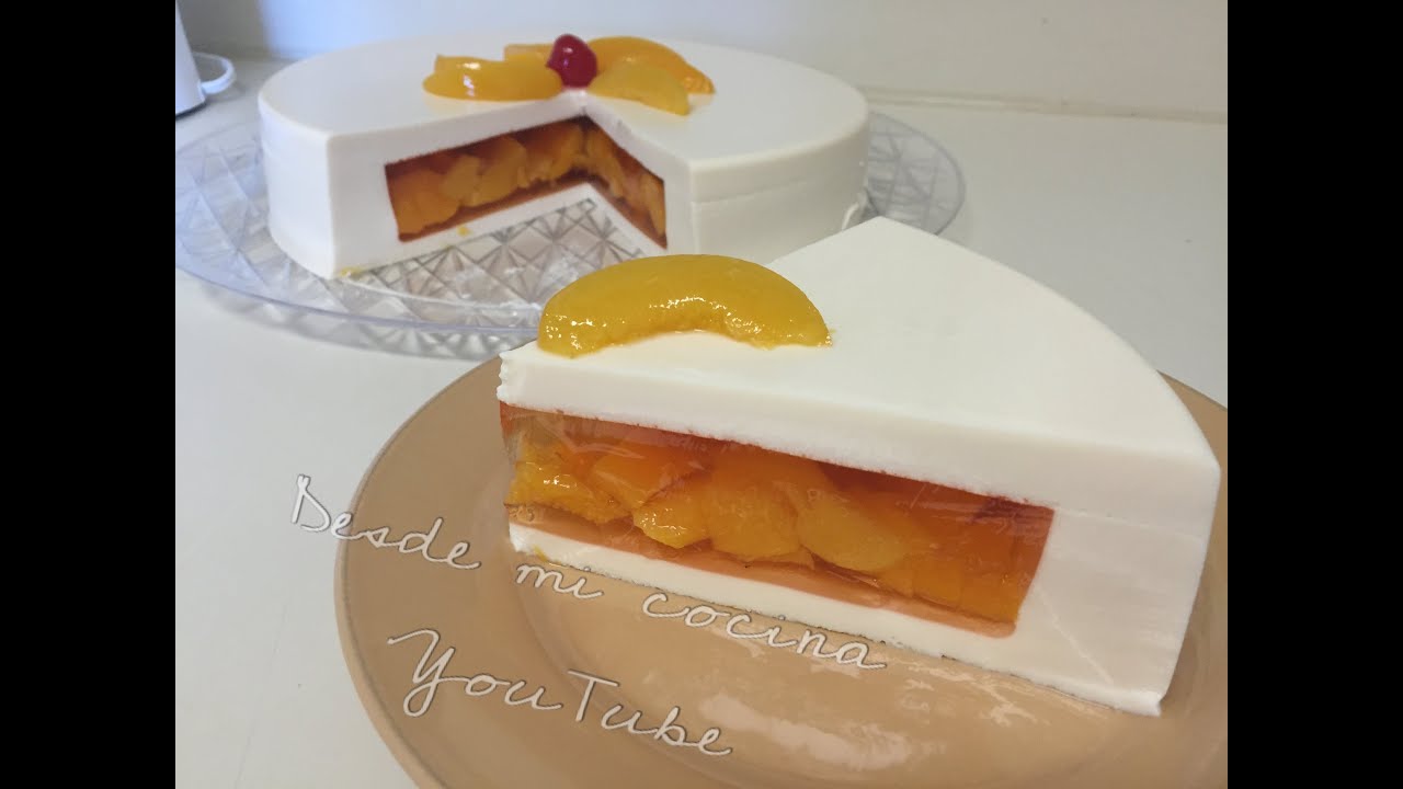 Gelatina de 3 Leches rellena de duraznos/Tres Leches JELLO with Peaches