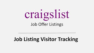 How to Track Visitors to your Craigslist Job Listing Posts - Simplest Way to Track Success