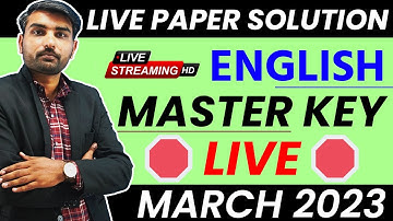🛑 LIVE 🛑 STD 10 ENGLISH | FULL PAPER SOLUTION | BOARD EXAM 2023