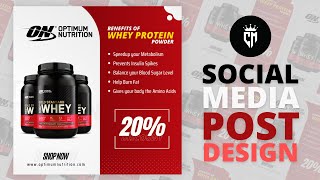 Protein Powder Social Media Post Design on Canva - Canva tutorial - Canva for Beginners screenshot 5