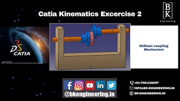 Catia Kinamatics Excercise 2 | Oldham coupling Mechanism | BK Engineering