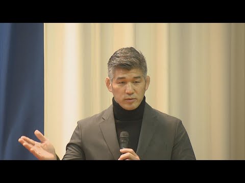 「果敢にチャレンジを」柔道金メダリスト井上康生さんが中学生に思い伝える