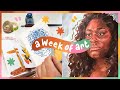 A Week of Art | Oil painting, Making my own sketchbook and filling it!